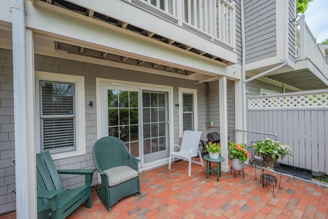 925 Main St Unit 3, Cotuit, MA 02635 - view of patio / terrace with fence and a balcony