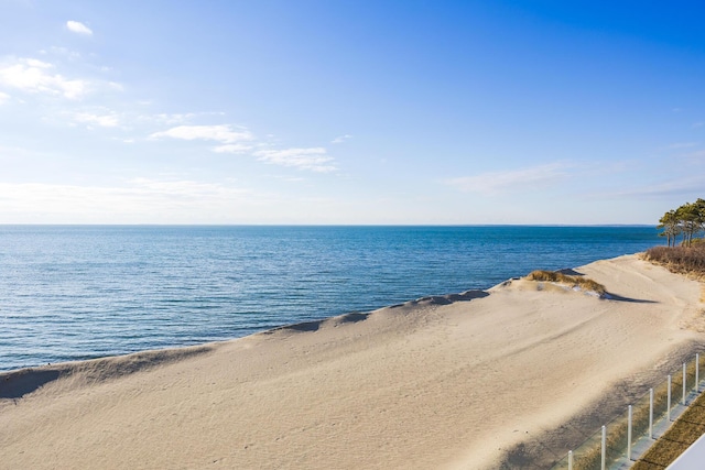 view of water feature featuring a beach view