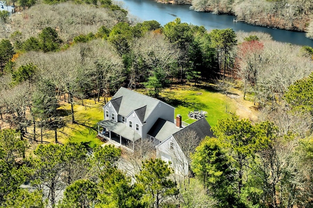 95 Red Brook Rd, Waquoit, MA 02536 - bird's eye view featuring a water view