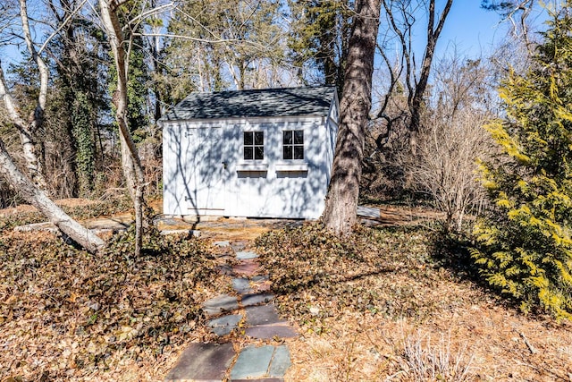 view of shed