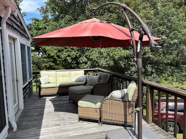 2 Shell Ln, Orleans, MA 02653 - deck featuring an outdoor living space