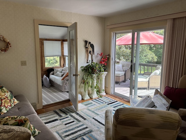 2 Shell Ln, Orleans, MA 02653 - doorway with wood finished floors and wallpapered walls