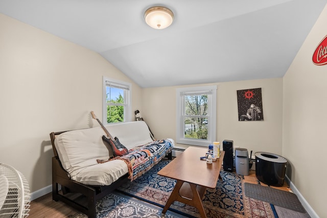 69 Upper County Rd, South Dennis, MA 02660 - office space with wood finished floors, lofted ceiling, and baseboard heating
