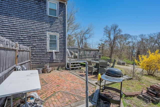 69 Upper County Rd, South Dennis, MA 02660 - view of patio / terrace with a wooden deck