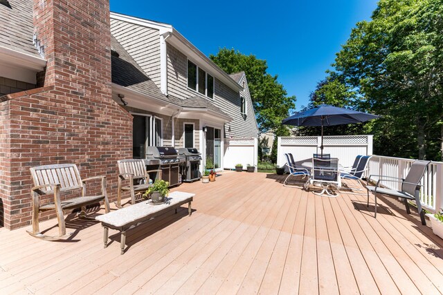 11 Polaris Dr, Mashpee, MA 02649 - deck featuring outdoor dining area and grilling area