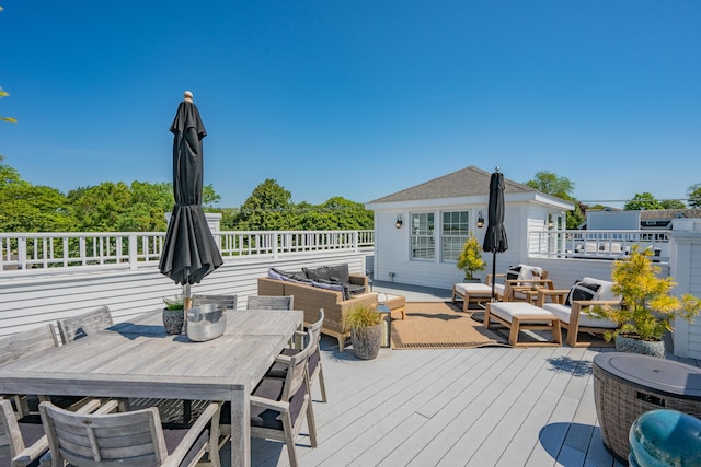 595 Main St Unit 37, Chatham, MA 02633 - deck featuring an outdoor living space and outdoor dining area