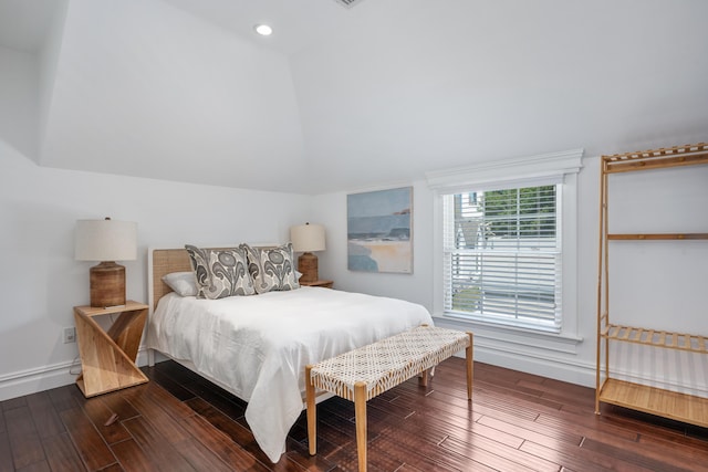 595 Main St Unit 37, Chatham, MA 02633 - bedroom featuring wood finished floors, lofted ceiling, and recessed lighting
