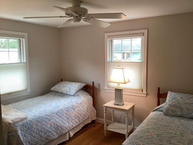 8 Saco Ave, Pocasset, MA 02559 - bedroom with wood finished floors and a ceiling fan