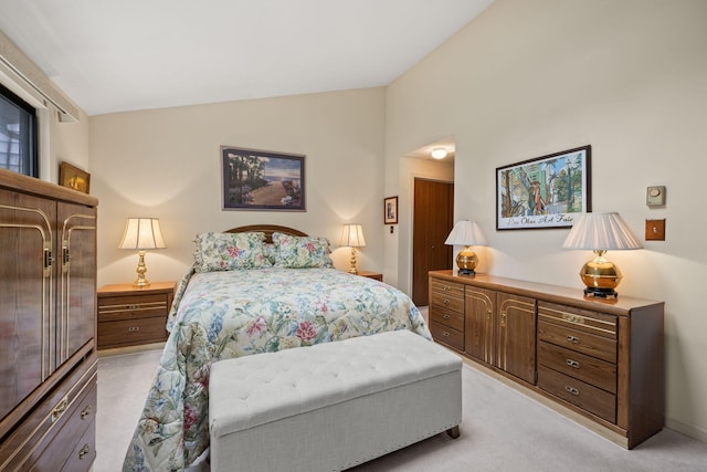 146 Crescent Ln, Brewster, MA 02631 - bedroom with vaulted ceiling and light carpet