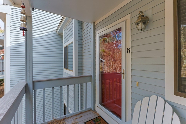 doorway to property featuring radiator heating unit