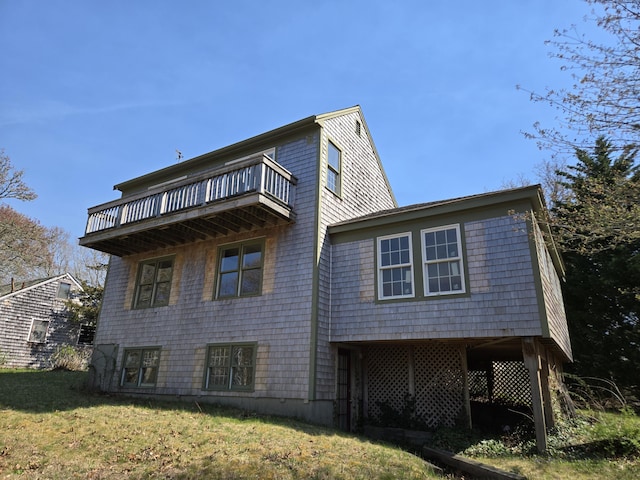 336 Main St, Brewster, MA 02631 - back of property featuring a balcony and a yard