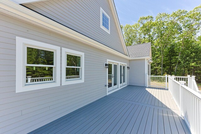 84 Hooppole Rd, Mashpee, MA 02649 - wooden deck with french doors