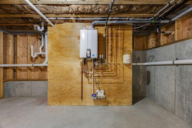 84 Hooppole Rd, Mashpee, MA 02649 - unfinished below grade area with tankless water heater