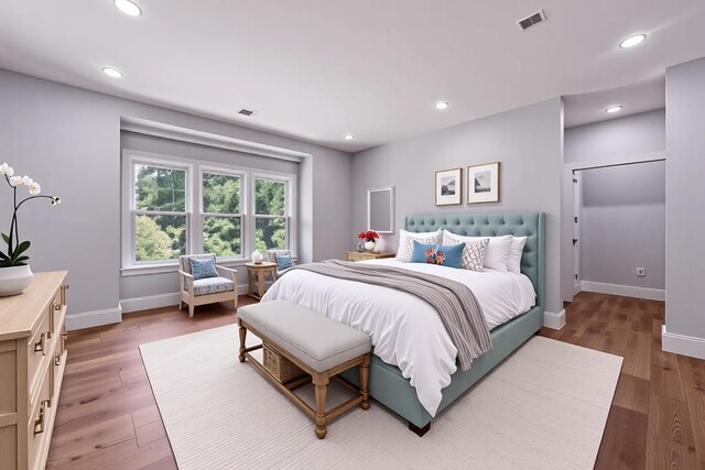 84 Hooppole Rd, Mashpee, MA 02649 - bedroom with baseboards, wood finished floors, and recessed lighting