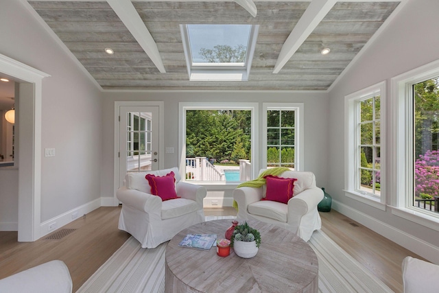 9 Joy Ln, Orleans, MA 02653 - sunroom featuring a skylight