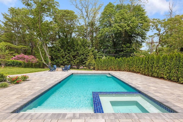 9 Joy Ln, Orleans, MA 02653 - view of swimming pool with a patio area and a pool with connected hot tub