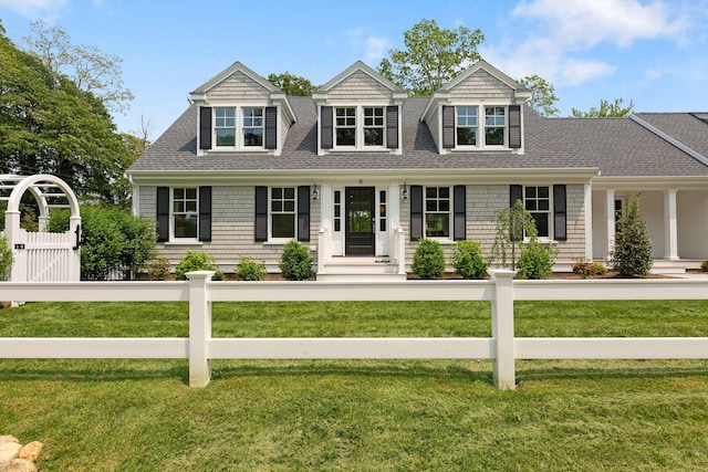 9 Joy Ln, Orleans, MA 02653 - view of front facade with roof with shingles, a gate, and a porch