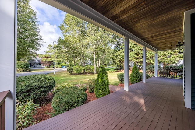 deck featuring a porch