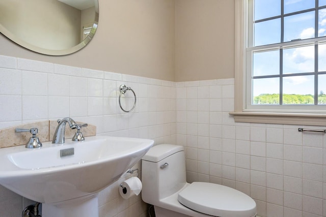 40 Thacher Shore Rd, Yarmouth Port, MA 02675 - bathroom featuring tile walls, a sink, and toilet