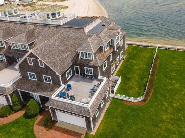 view from above of property featuring a large body of water