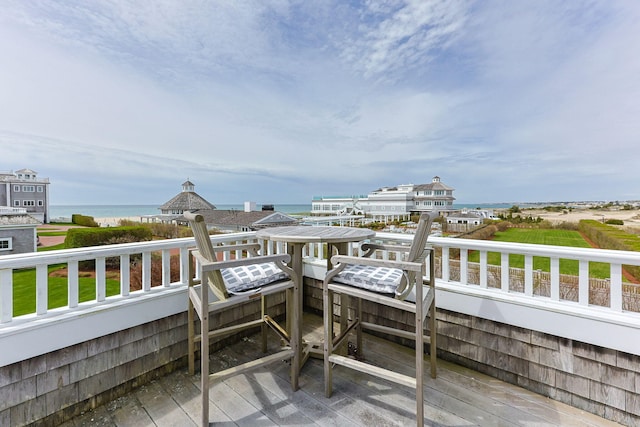 balcony with a water view