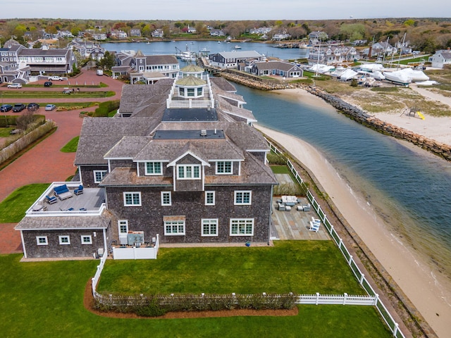 view from above of property with a nearby body of water