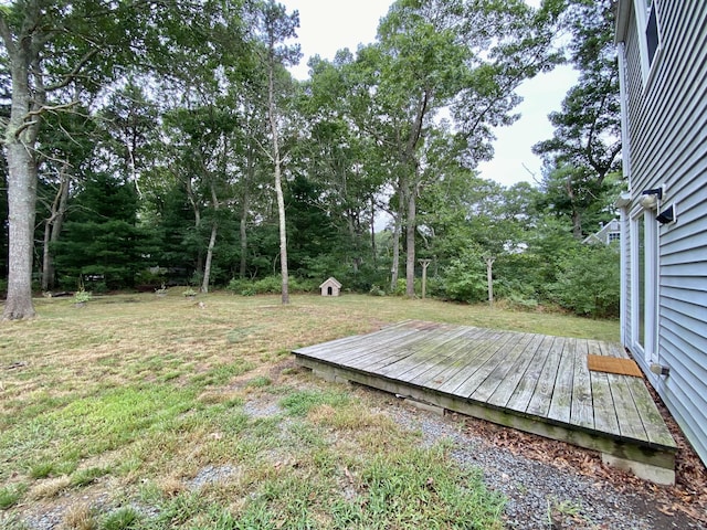 view of yard with a deck