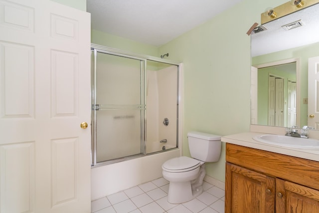 17 Harbor Hill Dr, Bourne, MA 02532 - full bathroom with vanity, enclosed tub / shower combo, and tile patterned flooring