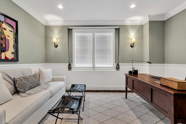 66 Simons Rd Unit A, Mashpee, MA 02649 - living room with ornamental molding and recessed lighting