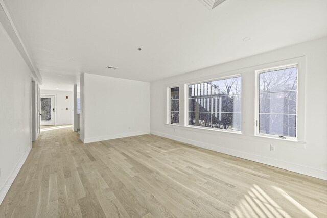 empty room featuring light wood-type flooring