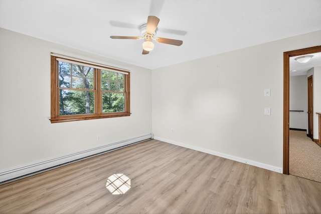 153 Blackthorn Rd, Marstons Mills, MA 02648 - unfurnished room featuring baseboard heating, light wood-type flooring, and ceiling fan
