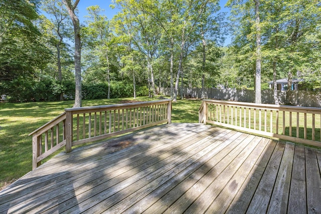 153 Blackthorn Rd, Marstons Mills, MA 02648 - deck with a fenced backyard and view of wooded area