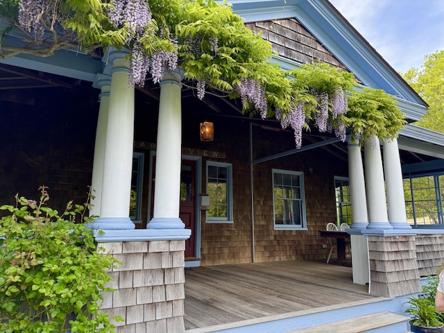 10 Quissett Ave, Woods Hole, MA 02543 - view of wooden porch