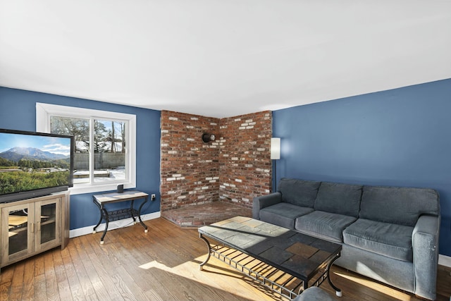 living room featuring hardwood / wood-style floors