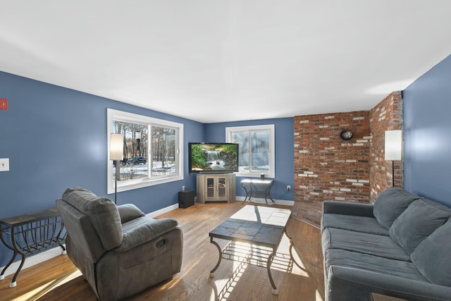 living room featuring hardwood / wood-style floors