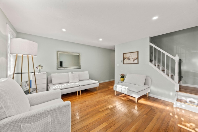 living room featuring light hardwood / wood-style flooring