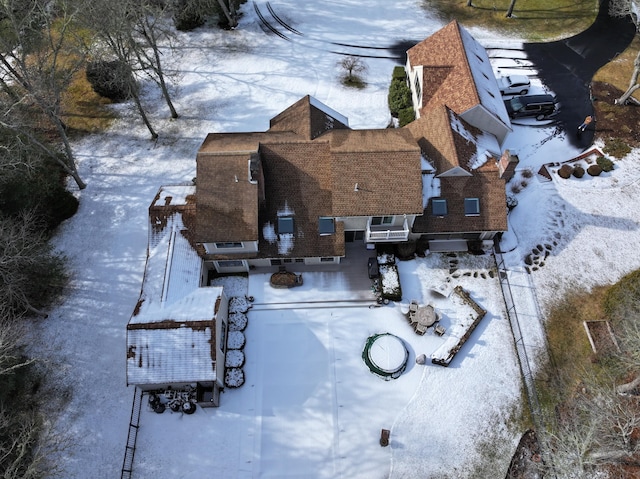 view of snowy aerial view