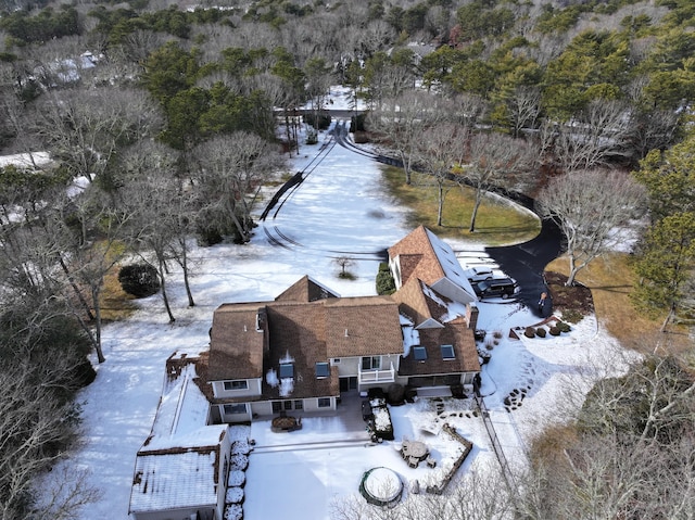 view of snowy aerial view