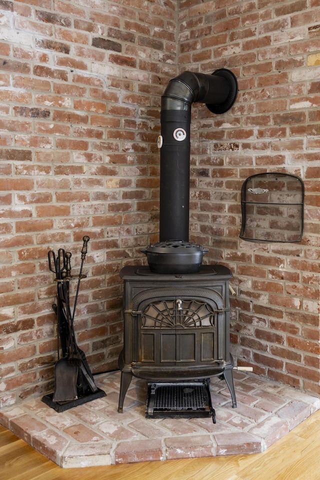 details with a wood stove