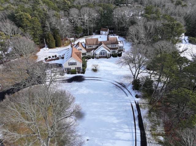 view of snowy aerial view