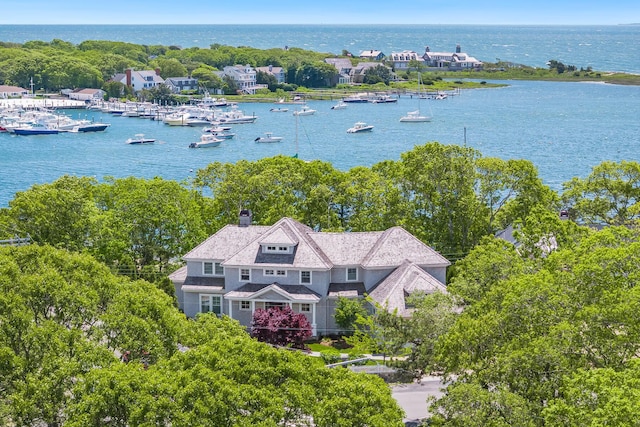 2 Bridge St, East Falmouth, MA 02536 - view from above of property with a large body of water