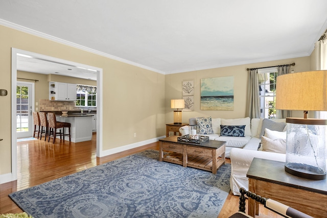67 Sea Meadow Cir, Centerville, MA 02632 - living room with wood finished floors and ornamental molding