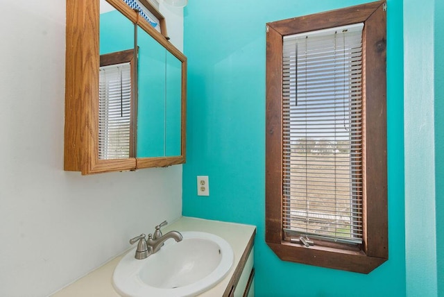 bathroom with vanity and plenty of natural light