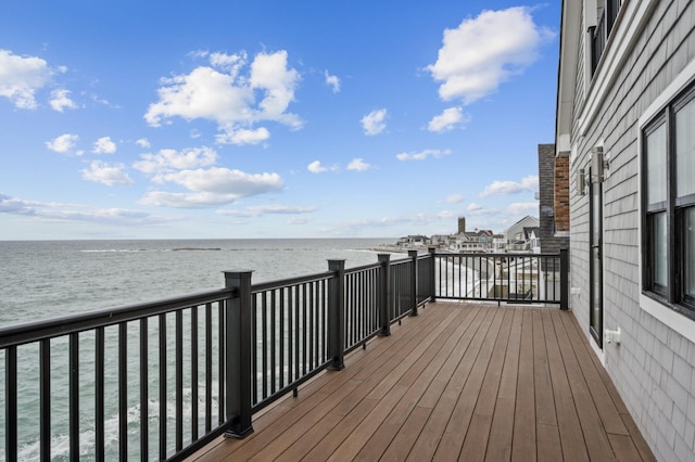 deck with a water view