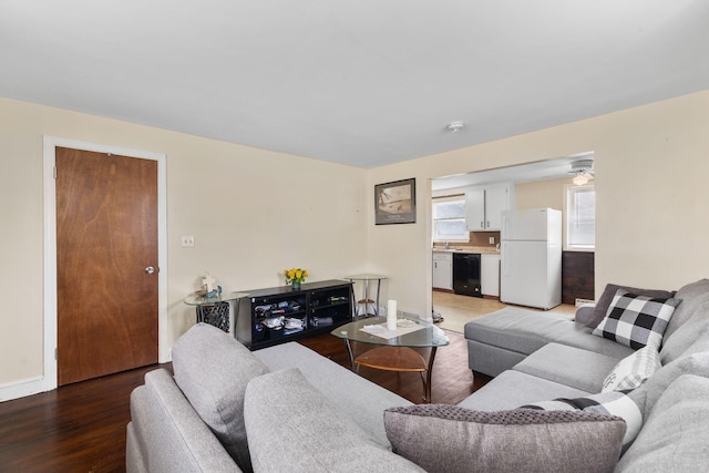 74 Fearing St, Buzzards Bay, MA 02532 - living room with wood finished floors and baseboards