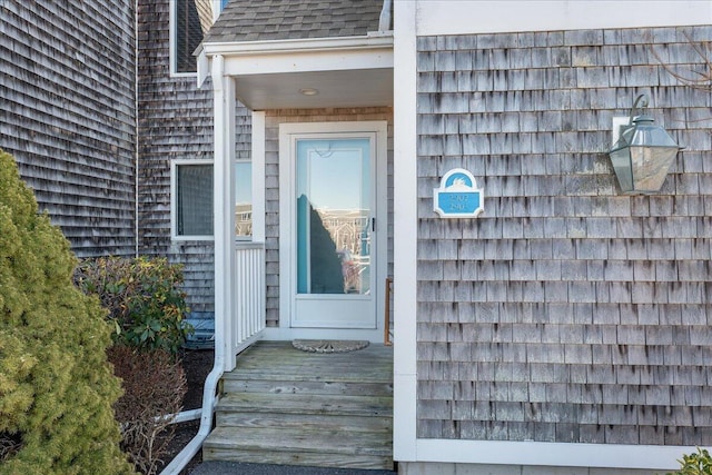 29 Highland Ter Unit 2903, Plymouth, MA 02360 - doorway to property with a shingled roof