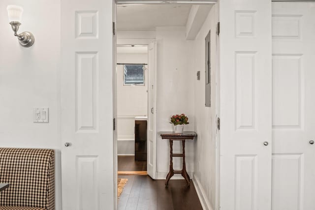 633 Commercial St Unit 2, Provincetown, MA 02657 - corridor featuring dark wood-style floors and baseboards