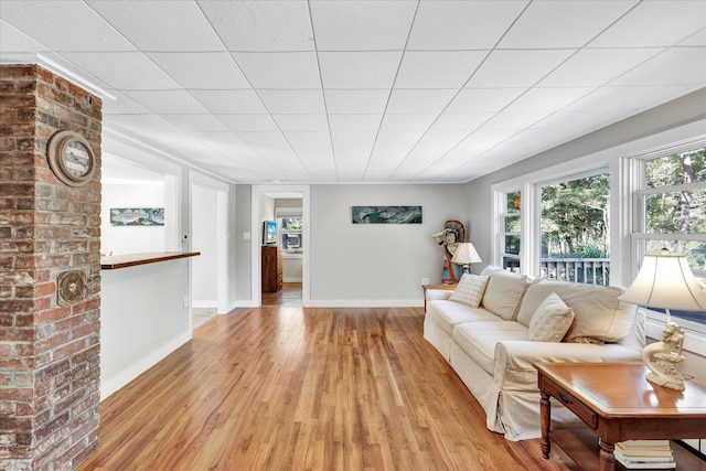 living room featuring light hardwood / wood-style flooring