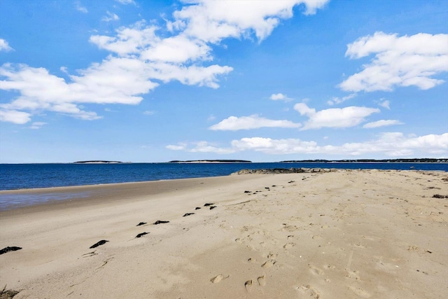 property view of water featuring a view of the beach