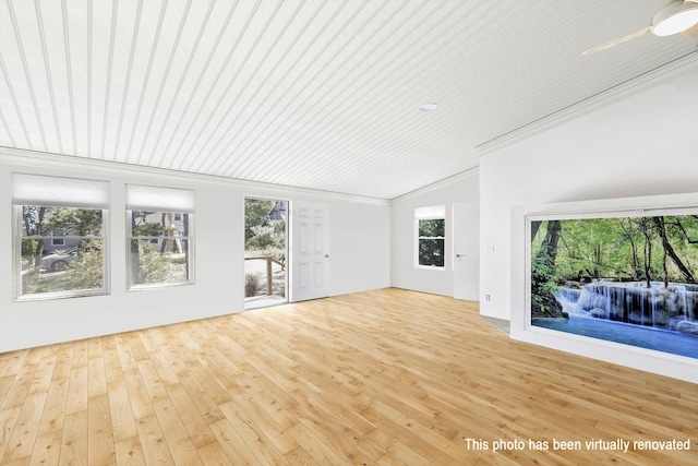 interior space with crown molding and wood-type flooring